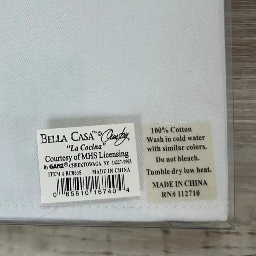 Bella Casa La Cocina Ganz Cocktail Napkins Set of 4 Cotton Bar Decor